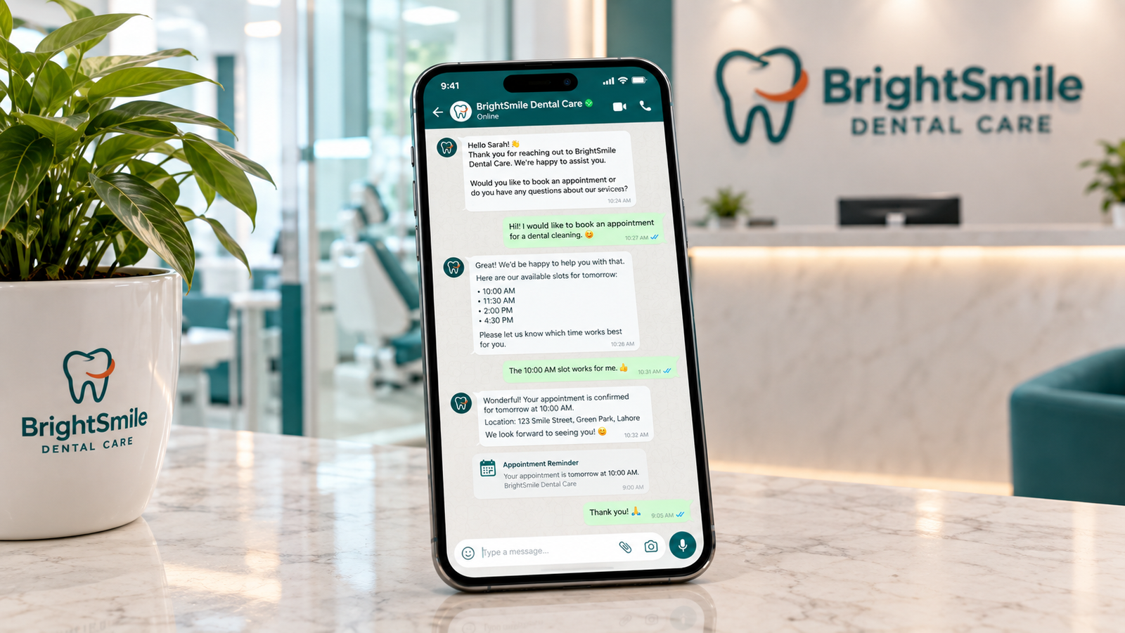 Dental patient communication templates and branded clinic materials