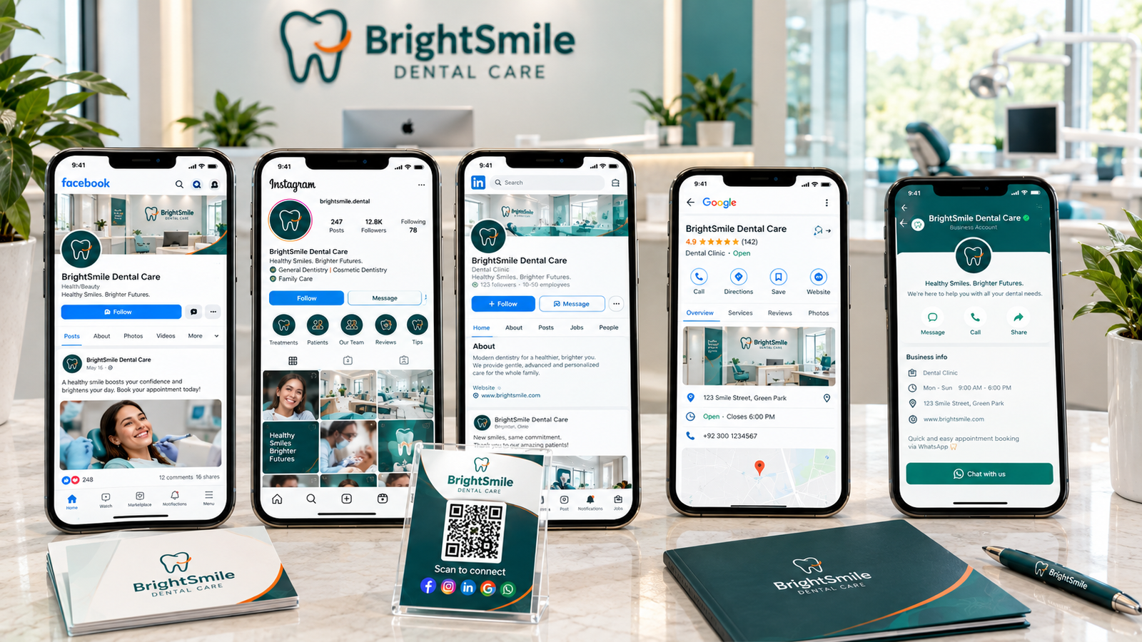 Dental practice social media optimization across Instagram and Facebook